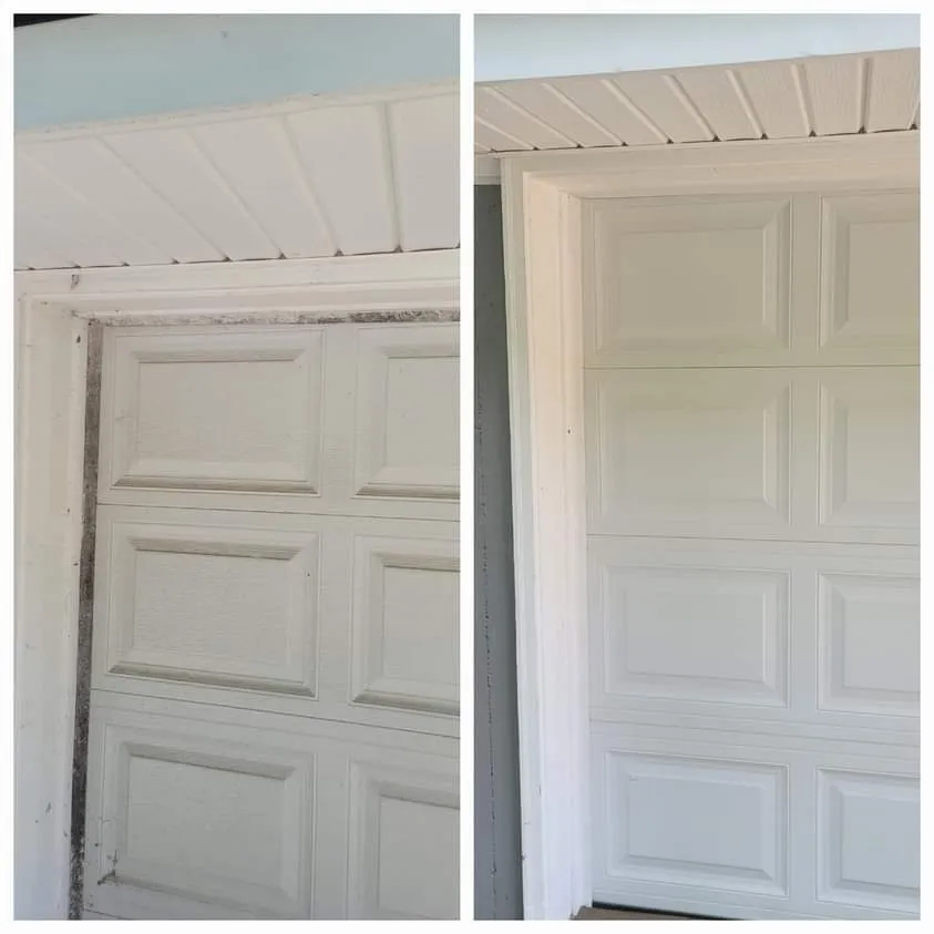 A clean garage door.